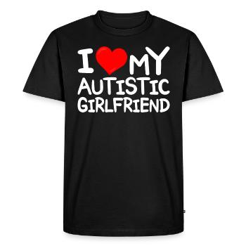 J'adore Copine Autiste J'aime Petite Amie Autiste - T-shirt Premium bio Homme - noir - Devant - Nico (187cm)