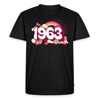 Retro 1963 Fête Anniversaire Femme 60 Ans - T-shirt Premium bio Homme - noir - Devant - Nico (187cm)