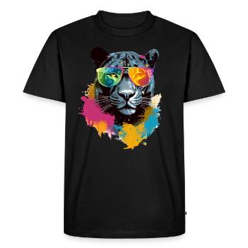 Nilai the Panther - Men's Premium Organic T-Shirt - black - Front - Nico (187cm)