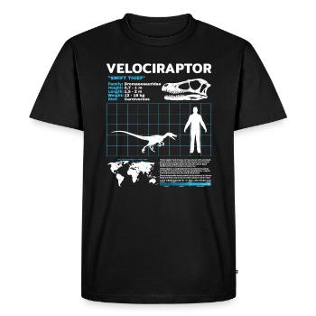 Fiche d’information sur Velociraptor - T-shirt Premium bio Homme - noir - Devant - Nico (187cm)