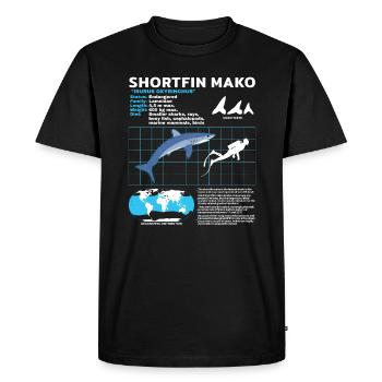 Makohai fact sheet - Men's Premium Organic T-Shirt - black - Front - Nico (187cm)