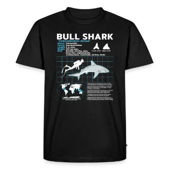 Bull Shark Data Sheet - Men's Premium Organic T-Shirt - black - Front - Nico (187cm)