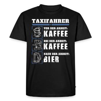 Mon quotidien de chauffeur de taxi - T-shirt Premium bio Homme - noir - Devant - Nico (187cm)
