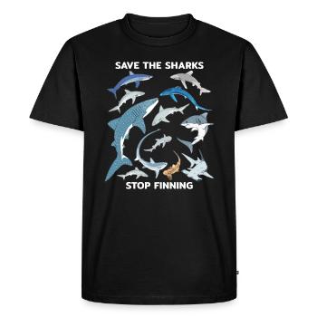 Arrêter l’aileron requin bleu requin baleine requin marteau requin espèce de requin - T-shirt Premium bio Homme - noir - Devant - Nico (187cm)