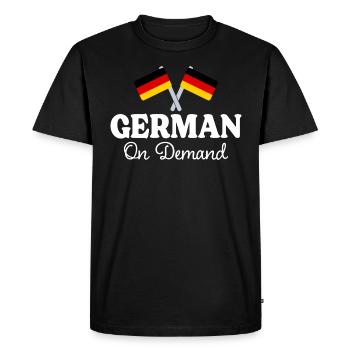 Allemand Sur Demande Interprète Allemand - T-shirt Premium bio Homme - noir - Devant - Nico (187cm)