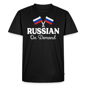 Traducteur Russe Interprète Russe - T-shirt Premium bio Homme - noir - Devant - Nico (187cm)
