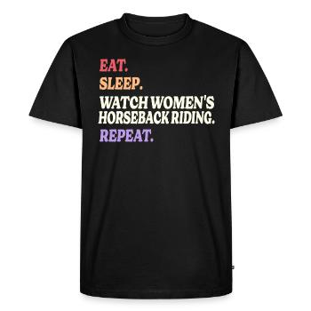 Humour Sport Équitation Féminin - T-shirt Premium bio Homme - noir - Devant - Nico (187cm)