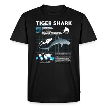 Requin tigre Fiche technique Fiche technique - T-shirt Premium bio Homme - noir - Devant - Nico (187cm)