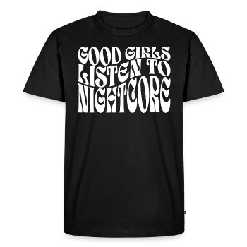 Filles Écoutent De La Musique Nightcore - T-shirt Premium bio Homme - noir - Devant - Nico (187cm)