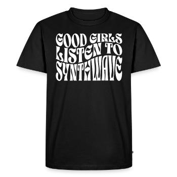 Filles Écoutent De La Synthwave Musique - T-shirt Premium bio Homme - noir - Devant - Nico (187cm)