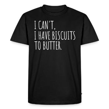 Butter Baker's Humor Cookies - Men's Premium Organic T-Shirt - black - Front - Nico (187cm)