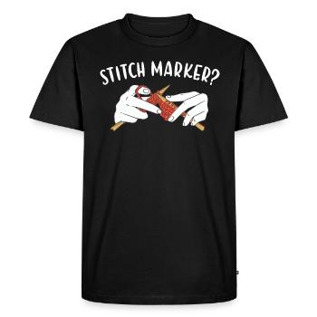 Marqueur de point? Tricot - T-shirt Premium bio Homme - noir - Devant - Nico (187cm)