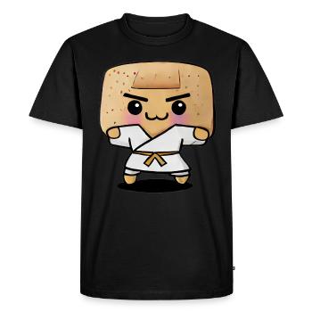 Karate Toast - Men's Premium Organic T-Shirt - black - Front - Nico (187cm)