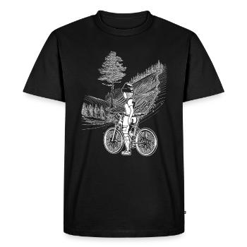 Chemise de cyclisme respectueuse de l’environnement avec un design comique. - T-shirt Premium bio Homme - noir - Devant - Nico (187cm)
