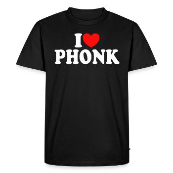 J'aime La Phonk - J'adore La Musique Phonk - T-shirt Premium bio Homme - noir - Devant - Nico (187cm)