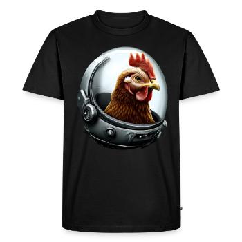 Astronaut Chicken Astronaut Chicken - Men's Premium Organic T-Shirt - black - Front - Nico (187cm)