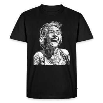 Everlasting Spirit T-Shirt – Music & Joie de vivre! - Men's Premium Organic T-Shirt - black - Front - Nico (187cm)