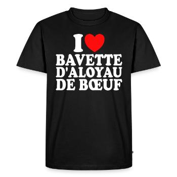 Boucher I Love Bavette d'Aloyau De Boeuf - T-shirt Premium bio Homme - noir - Devant - Nico (187cm)