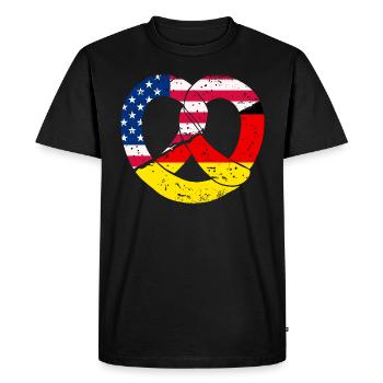 Pretzel American Origins German - Men's Premium Organic T-Shirt - black - Front - Nico (187cm)