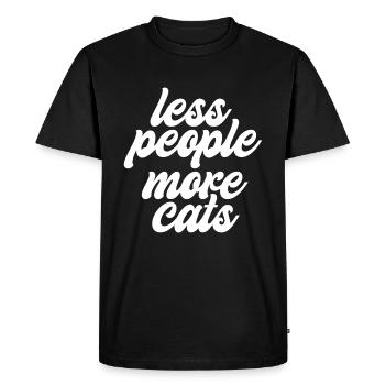 Moins de gens, plus de chats - T-shirt Premium bio Homme - noir - Devant - Nico (187cm)