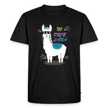 No Prob Lama - alpaga cool avec des lunettes de soleil - T-shirt Premium bio Homme - noir - Devant - Nico (187cm)