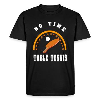 Tennis de table, pas le temps - T-shirt Premium bio Homme - noir - Devant - Nico (187cm)