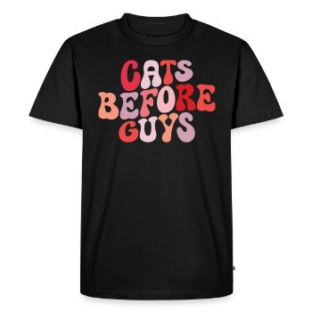 Chats Avant Les Mecs Amour Des Chats - T-shirt Premium bio Homme - noir - Devant - Nico (187cm)