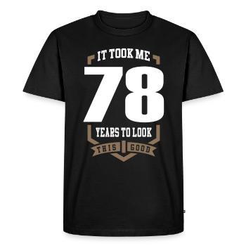 It Took Me 78 Years - Men's Premium Organic T-Shirt - black - Front - Nico (187cm)