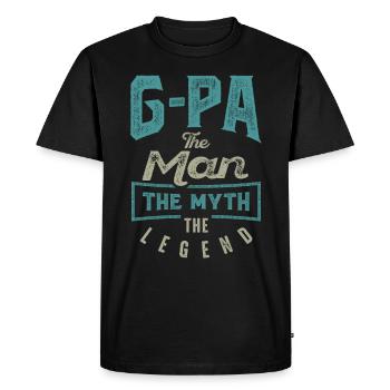 G-Pa The Man The Myth - Men's Premium Organic T-Shirt - black - Front - Nico (187cm)