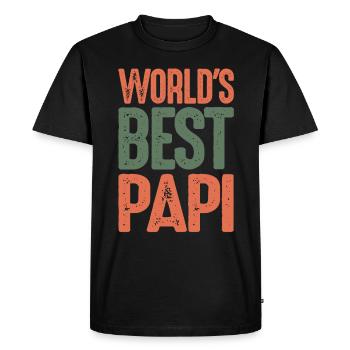Meilleur papi - T-shirt Premium bio Homme - noir - Devant - Nico (187cm)