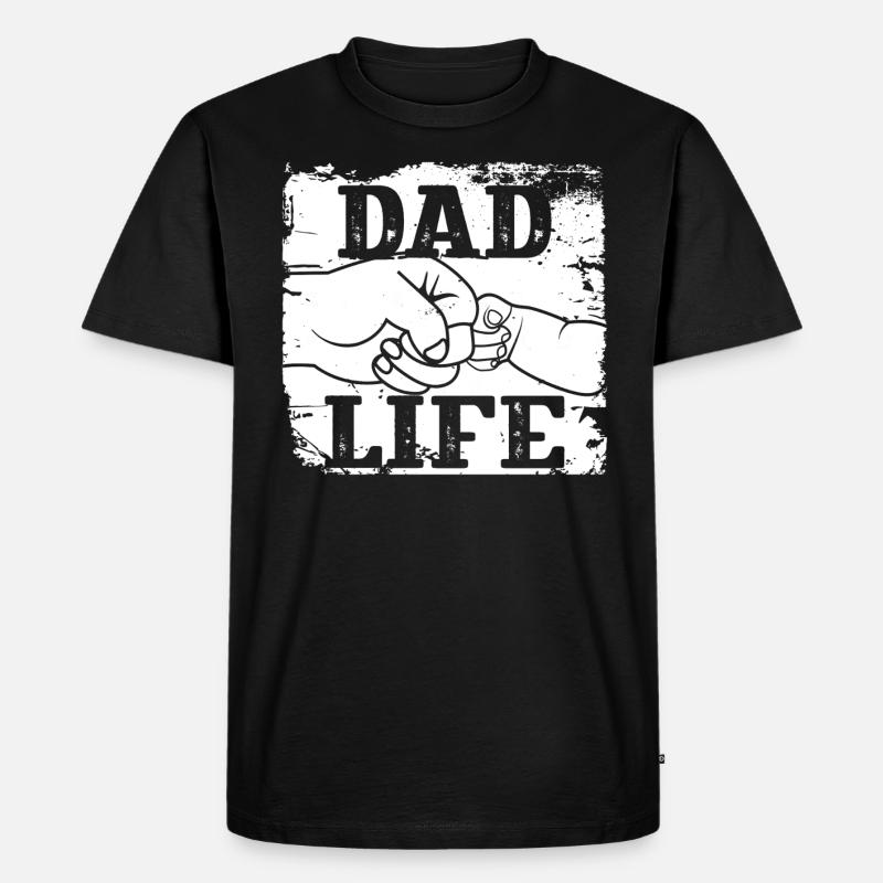 Papa Leben - Männer Premium Bio T-Shirt - Schwarz