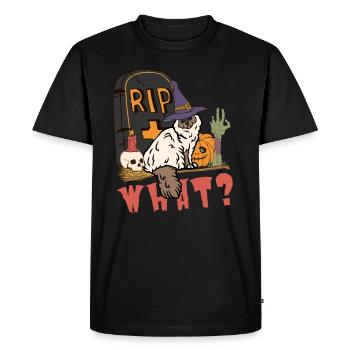 Cute and creepy Burmese Halloween cat - Men's Premium Organic T-Shirt - black - Front - Nico (187cm)