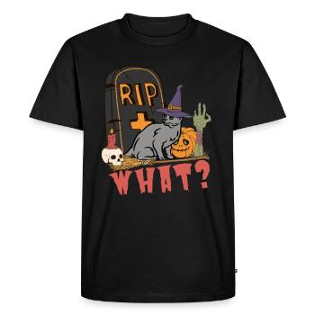 Mignon et effrayant chat d’Halloween bleu russe - T-shirt Premium bio Homme - noir - Devant - Nico (187cm)