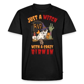 Cute and creepy Burmese Halloween cat - Men's Premium Organic T-Shirt - black - Front - Nico (187cm)