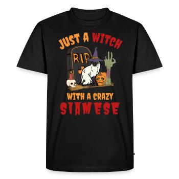 Chat siamois d’Halloween mignon et effrayant - T-shirt Premium bio Homme - noir - Devant - Nico (187cm)