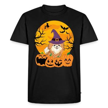 Cute Dwarf Spitz Halloween Costume Dog - Men's Premium Organic T-Shirt - black - Front - Nico (187cm)