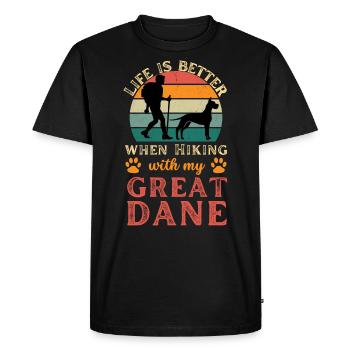 Randonnée avec Great Dane Vintage Retro - T-shirt Premium bio Homme - noir - Devant - Nico (187cm)