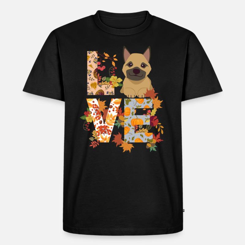 Deutscher Schäferhund Herbst Dankbar Liebe - Männer Premium Bio T-Shirt - Schwarz