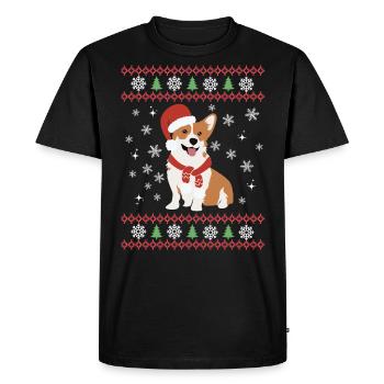 Noël Sweet Welsh Corgi Kawaii - T-shirt Premium bio Homme - noir - Devant - Nico (187cm)