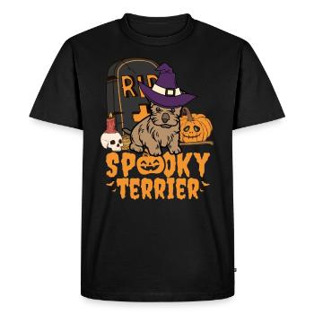 Mignon Silky Terrier Halloween Lover Kawaii - T-shirt Premium bio Homme - noir - Devant - Nico (187cm)