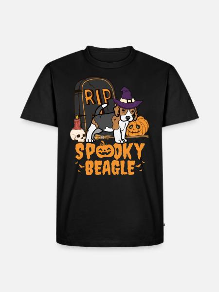 Süßer Beagle Halloween Hund - Männer Premium Bio T-Shirt - Schwarz