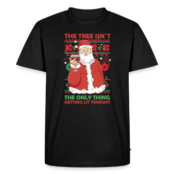 L’arbre n’est pas la seule chose qui s’illumine ce soir Noël - T-shirt Premium bio Homme - noir - Devant - Nico (187cm)