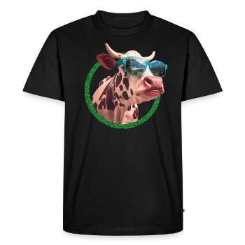 cool cow wearing sunglasses - Men's Premium Organic T-Shirt - black - Front - Nico (187cm)
