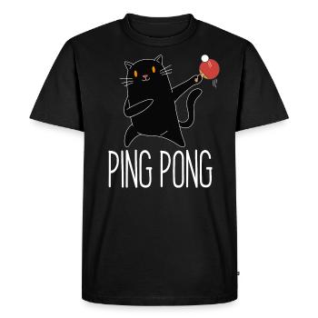 Table Tennis Katze Pingpong Black Cat Outfit - T-shirt Premium bio Homme - noir - Devant - Nico (187cm)