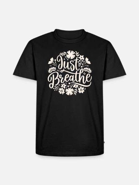 Breathing reminder calming anxiety - Men's Premium Organic T-Shirt - black