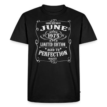 Legenden wurden im Juni 1975 geboren - Männer Premium Bio T-Shirt - Schwarz - Vorne - Nico (187cm)