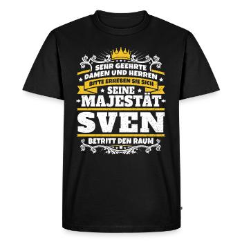 His Majesty Sven - Men's Premium Organic T-Shirt - black - Front - Nico (187cm)