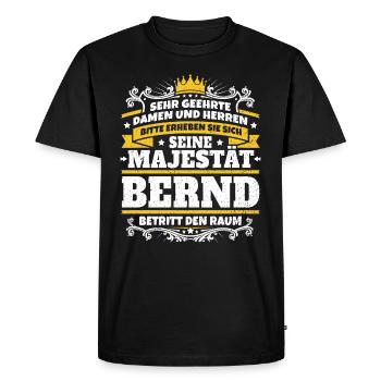 His Majesty Bernd - Men's Premium Organic T-Shirt - black - Front - Nico (187cm)