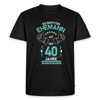 40. Hochzeit Ehemann Rubinhochzeit Geschenk - Männer Premium Bio T-Shirt - Schwarz - Vorne - Nico (187cm)