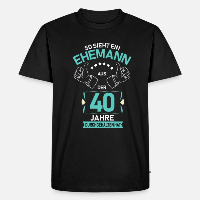 40. Hochzeit Ehemann Rubinhochzeit Geschenk - Männer Premium Bio T-Shirt - Schwarz